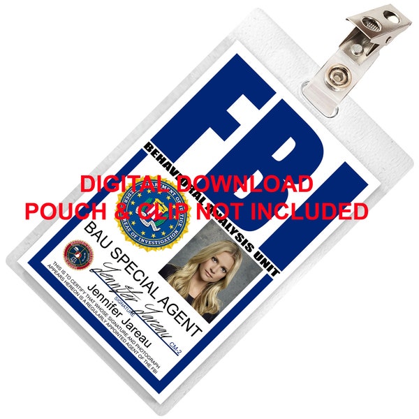 Criminal Minds, Jennifer Jareau, FBI ID Card Badge, Namensschild, für Kostüm Cosplay, Bild Download