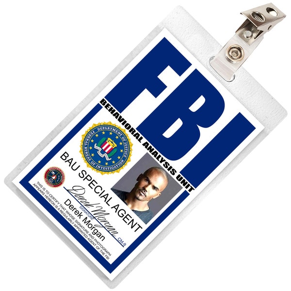 Criminal Minds TV Show Derek Morgan FBI ID Badge Card Cosplay Costume Name Tag