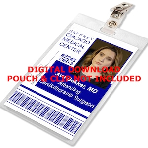 Chicago Med, Dr. AVA BEKKER, Gaffney Medical Center, crachá de identificação de hospital, cartão, crachá, para cosplay e fantasia, download de imagem digital