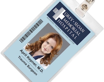 Grau anatomie APRIL KEPNER Sloan Memorial Krankenhaus ID Abzeichen Karte Cosplay Kostüm Namensschild