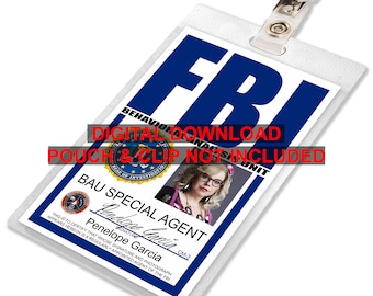Criminal Minds, Penelope Garcia, FBI ID Card Badge, Namensschild, für Kostüm Cosplay, Bild Download