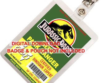 Jurassic Park / World Ranger ID Badge Name Tag Prop for Cosplay Costume - Image Download