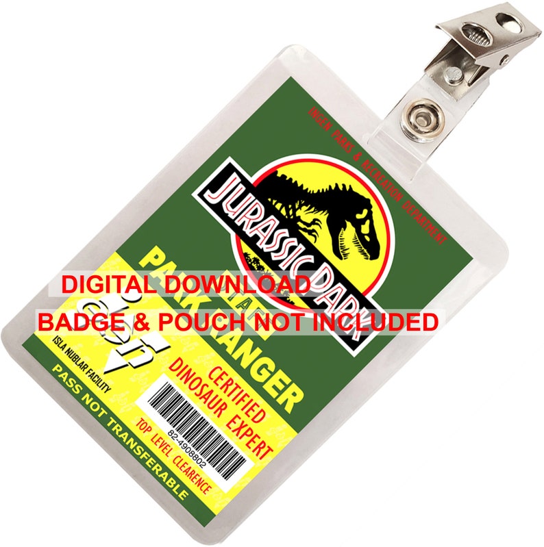 Jurassic Park / World Ranger ID Badge Name Tag Prop for - Etsy France