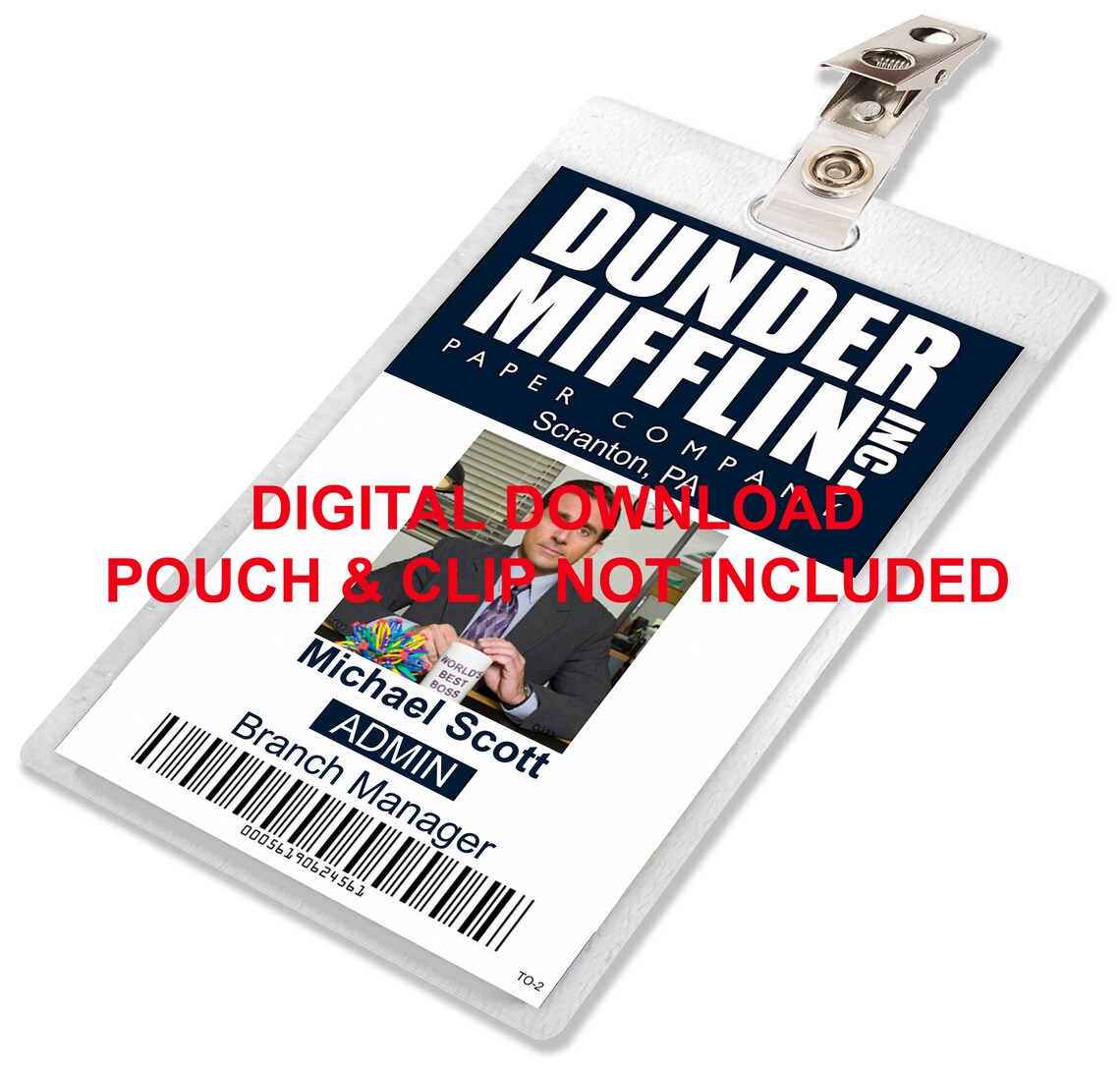 The Office Michael Scott Dunder Mifflin ID Card Badge Name Etsy