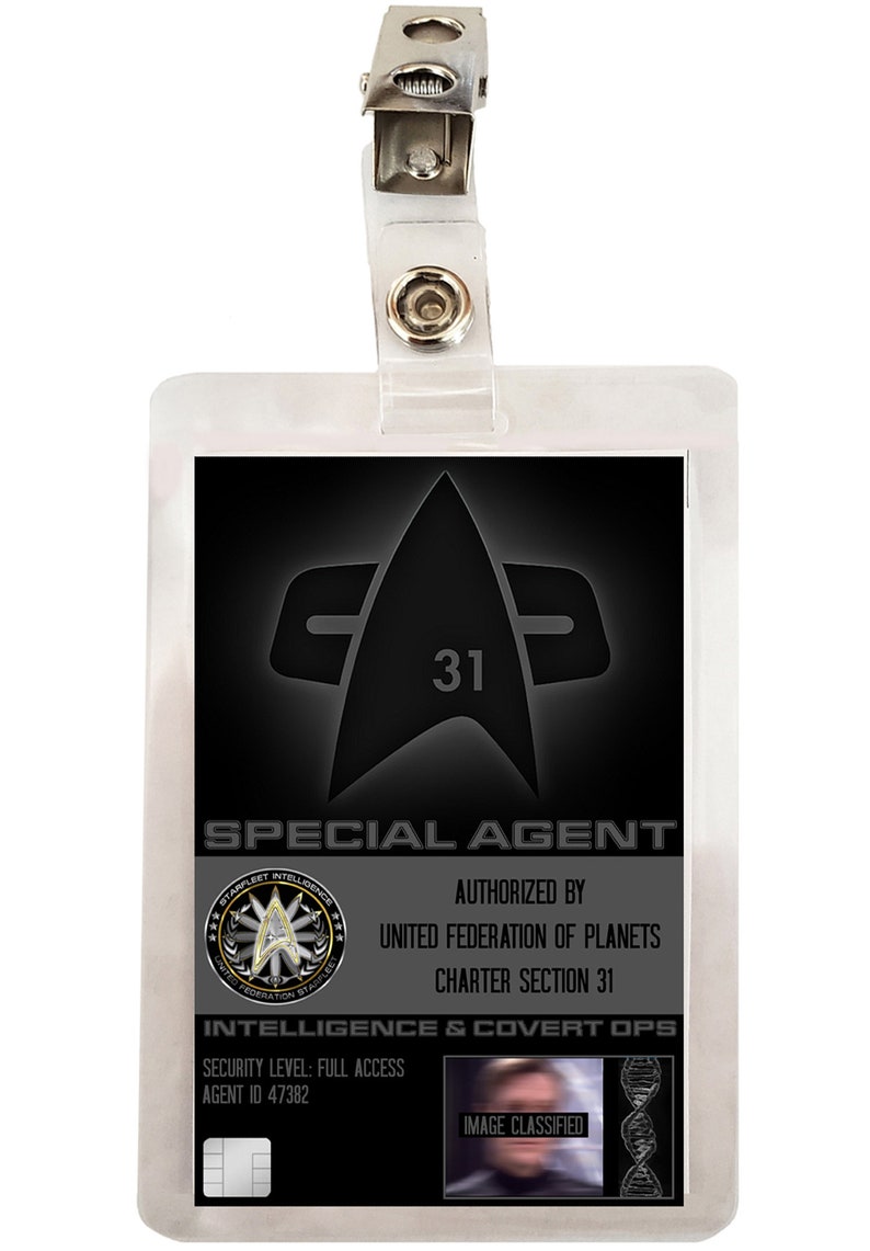 Star Trek Section 31 Starfleet Intelligence DS9 ID Badge Name Tag Card Prop