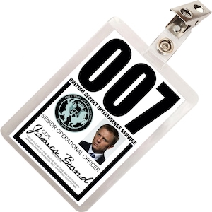 James Bond 007 MI6 / SIS British Secret Intelligence Service ID Badge Name Tag Card Laminate Cosplay Prop