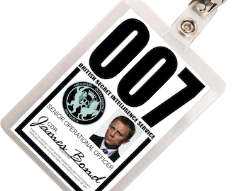 James Bond 007 MI6 / SIS Britischer Geheimdienst Ausweis Namensschild Laminierte Cosplay-Requisite