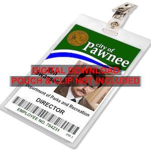 Ron Swanson, City of Pawnee, Department of Parks and Recreation, ID Badge Card, Name Tag, for Cosplay Costume, IMAGE DOWNLOAD Digital