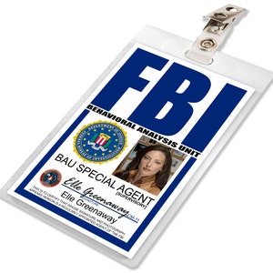 Criminal Minds TV Show Elle Greenaway FBI ID Badge Card Cosplay Costume Name Tag