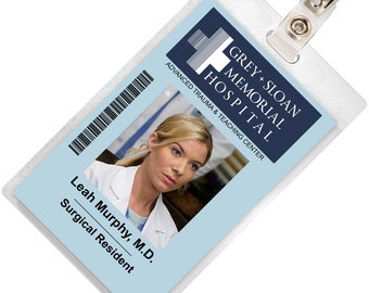 Grey's Anatomy LEAH MURPHY Sloan Memorial Hospital ID Badge Card Cosplay Costume Name Tag