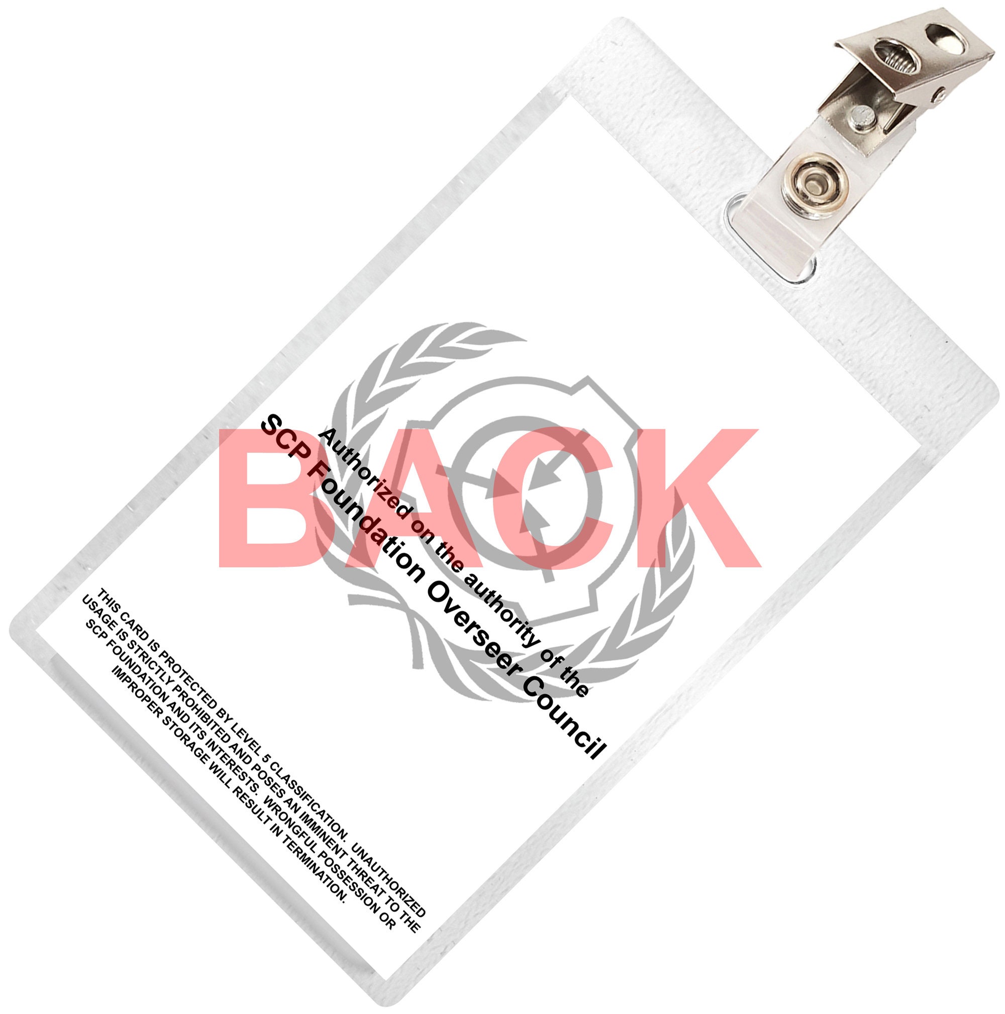 SCP Foundation Secure Access Keycard ID Card Badge Cosplay 