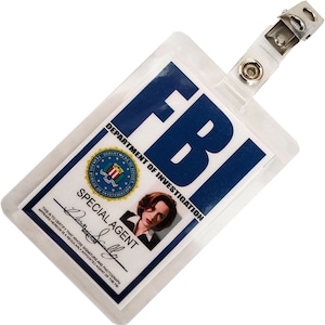 X FILES Dana Scully FBI ID Badge Name Tag Card Laminate Costume Cosplay Prop