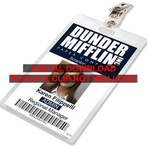 Karen Filippelli, The Office, Dunder Mifflin, ID Badge Card, Name Tag, for Cosplay Costume, IMAGE DOWNLOAD Digital