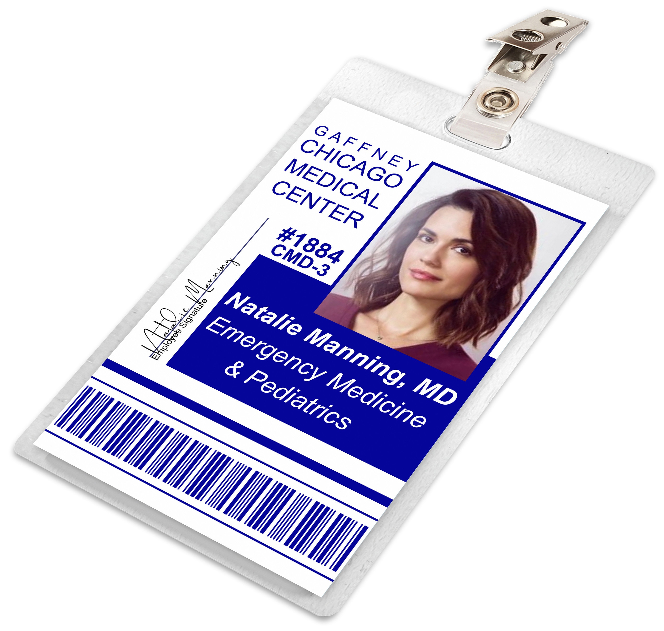 Chicago Med NATALIE MANNING Gaffney Medical Center Hospital ID Badge Card  Cosplay Costume Name Tag