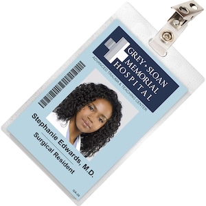 Grey&#39;s Anatomy STEPHANIE EDWARDS Sloan Memorial Hospital ID Badge Card Cosplay Costume Name Tag