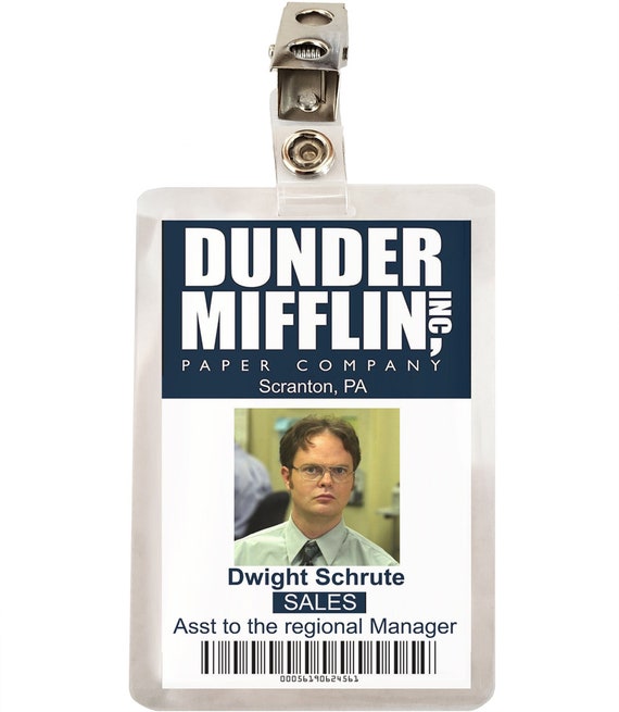 The Office Inspired - Dunder Mifflin Employee ID Badge - Dwight/Jim 'I -  Epic IDs