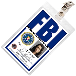 Criminal Minds TV Show Emily Prentiss FBI ID Badge Card Cosplay Costume Name Tag