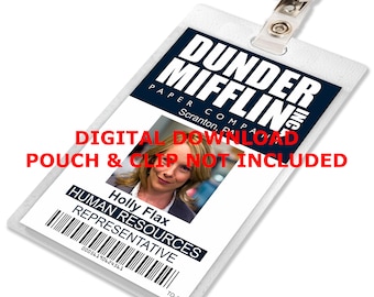 Holly Flax, The Office, Dunder Mifflin, ID Badge Karte, Namensschild, für Cosplay Kostüm, BILD DOWNLOAD Digital
