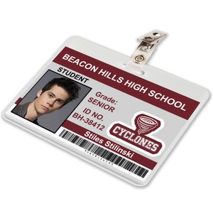 Teen Wolf TV Show, Stiles Stilinski Beacon Hills High School ID Card, Badge Cosplay Costume Name Tag