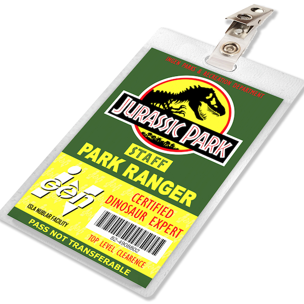Jurassic Park Name Badge - Etsy