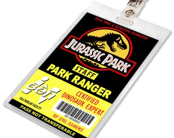 Jurassic Park / World Ranger ID Badge Name Tag Prop for Cosplay Costume