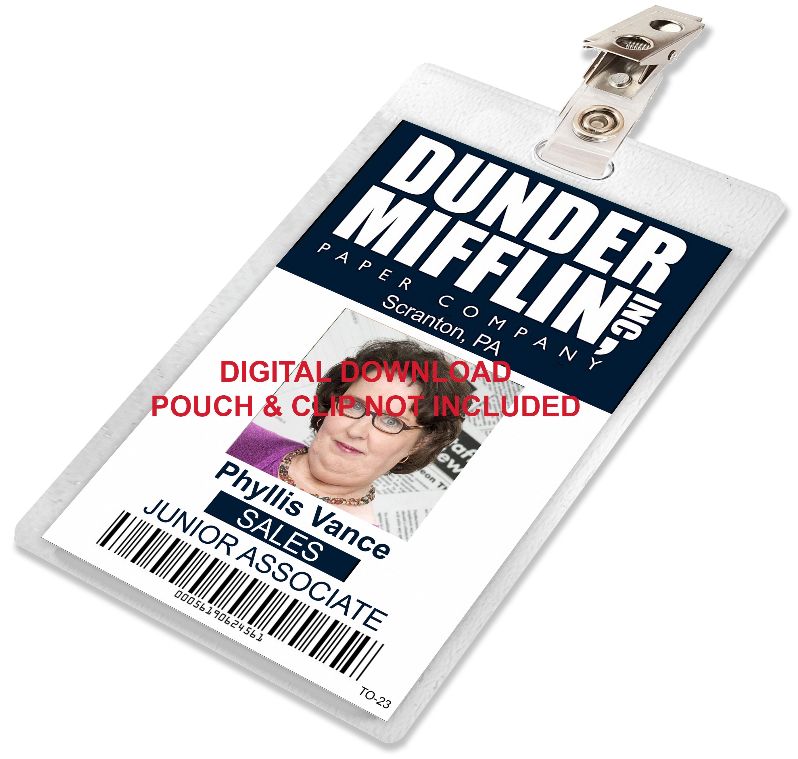 The Office Pam Halpert Beesly Dunder Mifflin ID Badge Card Download Image  Name Tag Cosplay Costume