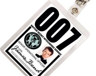 James Bond 007 MI6 / SIS British Secret Intelligence Service ID Badge Name Tag Card Laminate Cosplay Prop