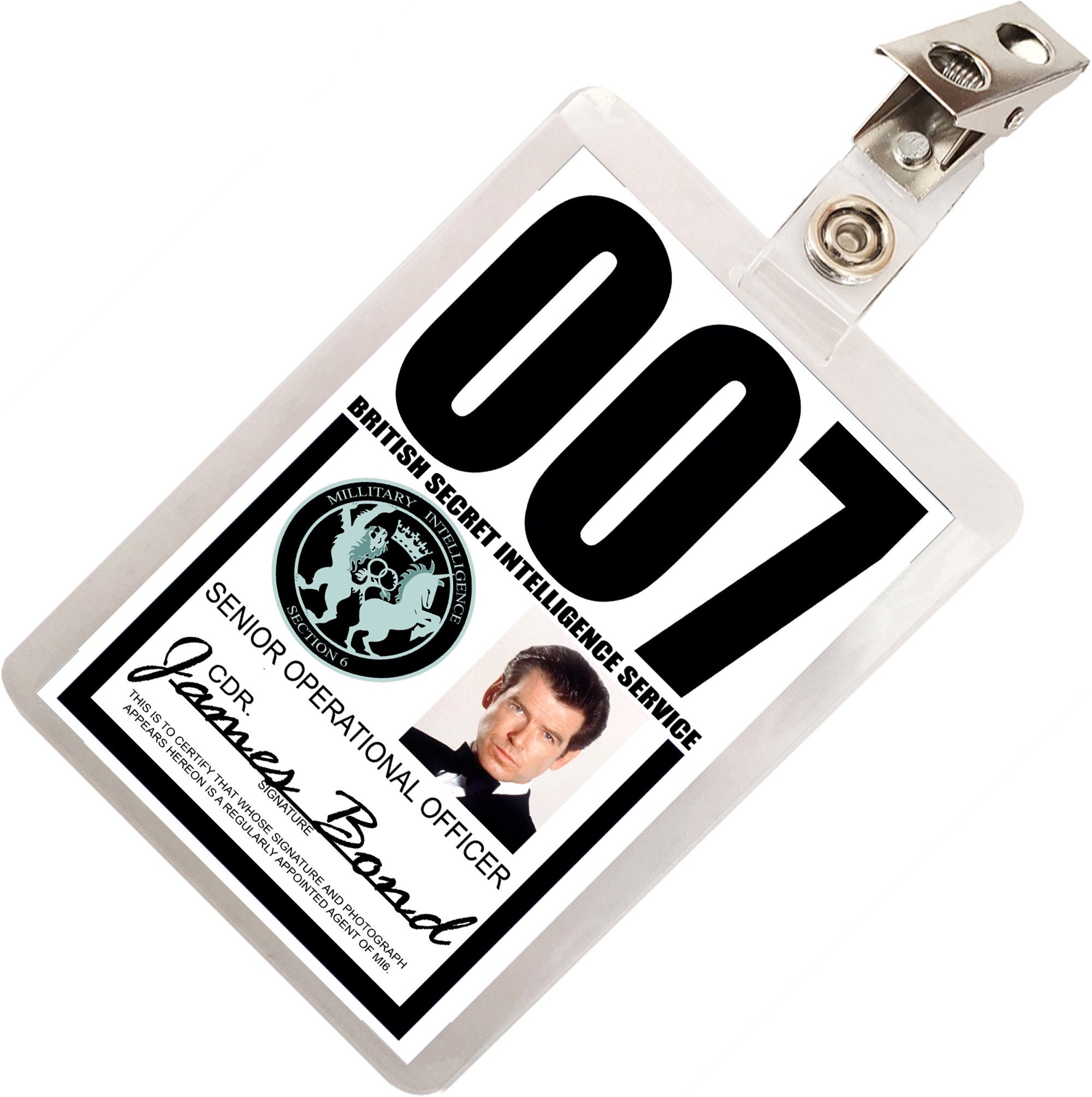 James Bond 23 MI23 / SIS British Secret Intelligence Service ID Badge Name  Tag Card Laminate Cosplay Prop With Mi6 Id Card Template