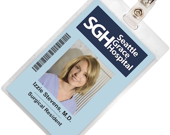 Grey's Anatomy IZZIE STEVENS Seattle Grace Hospital ID Badge Card Cosplay Costume Name Tag