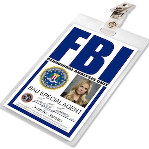 Criminal Minds TV Show Jennifer Jareau FBI ID Badge Card Cosplay Costume Name Tag