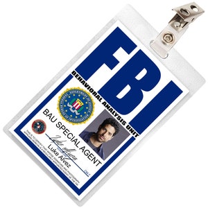 Criminal Minds TV Show Luke Alvez FBI ID Badge Card Cosplay Costume Name Tag