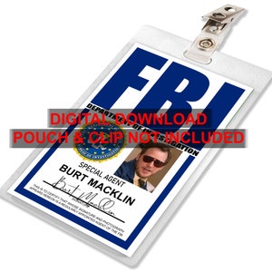 Burt Macklin, City of Pawnee, Department of Parks and Recreation, Fbi ID Badge Card, Name Tag, for Cosplay Costume, IMAGE DOWNLOAD Digital