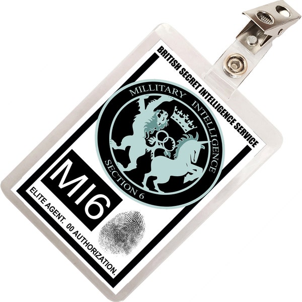 MI6 / SIS British Secret Intelligence Agent Service ID Badge Name Tag Card Laminate Cosplay Prop