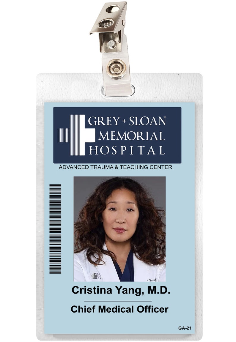 Grey s Anatomy CRISTINA YANG Sloan Memorial Hospital ID Etsy