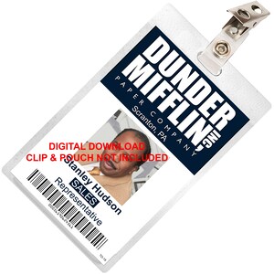 Das Büro, Stanley Hudson, Dunder Mifflin ID Card Badge, Namensschild, für Kostüm Cosplay, BILD DOWNLOAD