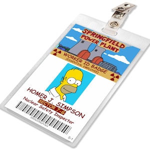 Homer Simpson of The Simpsons Springfield Power Plant ID Card Badge Cosplay Costume Name Tag Prop