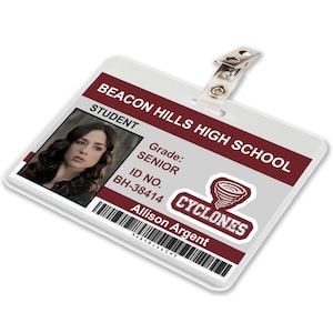 Teen Wolf TV Show, Allison Argent Beacon Hills High School ID Card, Badge Cosplay Costume Name Tag