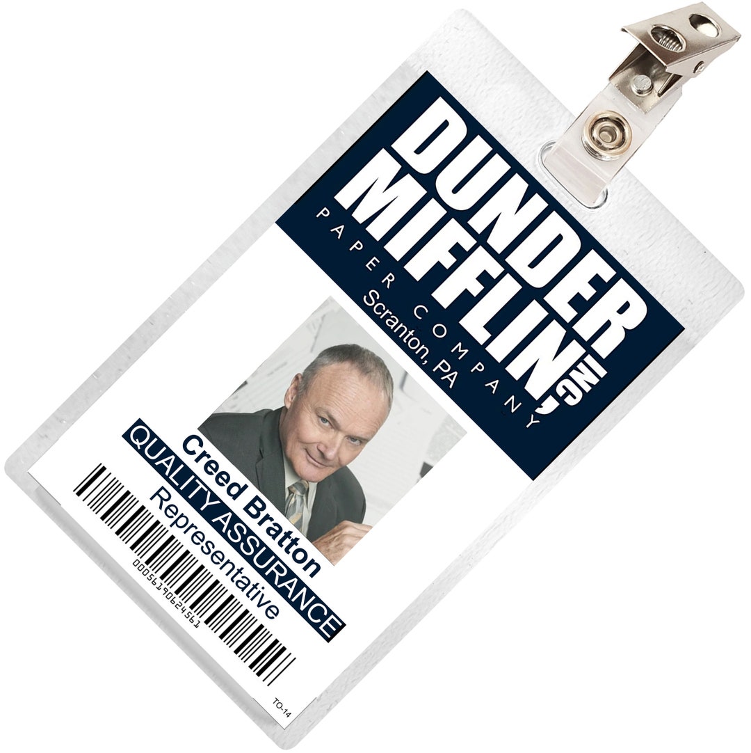 The Office Creed Bratton Dunder Mifflin ID Badge Cosplay Costume Name ...