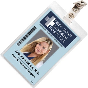 Grey&#39;s Anatomy ARIZONA ROBBINS Grey Sloan Memorial Hospital ID Badge Card Cosplay Costume Name Tag