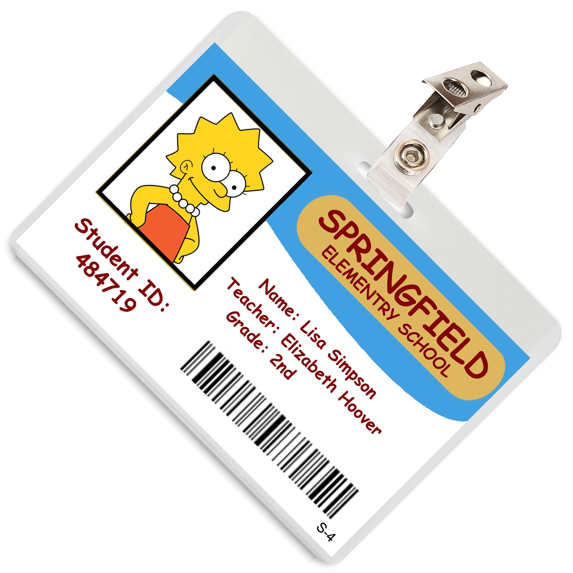 Lisa Simpson of the Simpsons Springfield Elementary School ID Etsy
