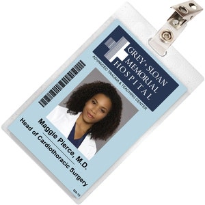 Grey&#39;s Anatomy MARGARET &quot;Maggie&quot; PIERCE Grey Sloan Memorial Hospital ID Badge Card Cosplay Costume Name Tag