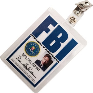 X FILES Fox Mulder FBI ID Badge Name Tag Card Laminate Costume Cosplay Prop