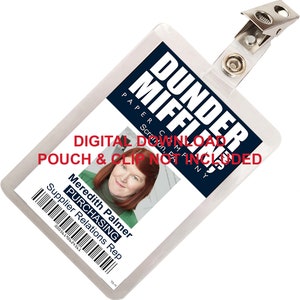 The Office, Meredith Palmer, Dunder Mifflin ID Card Badge, Name Tag, for Costume Cosplay, IMAGE DOWNLOAD