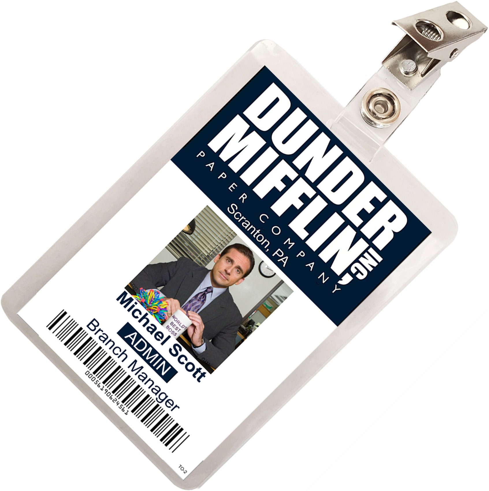 The Office Michael Scott Dunder Mifflin ID Badge Name Tag Cosplay Costume