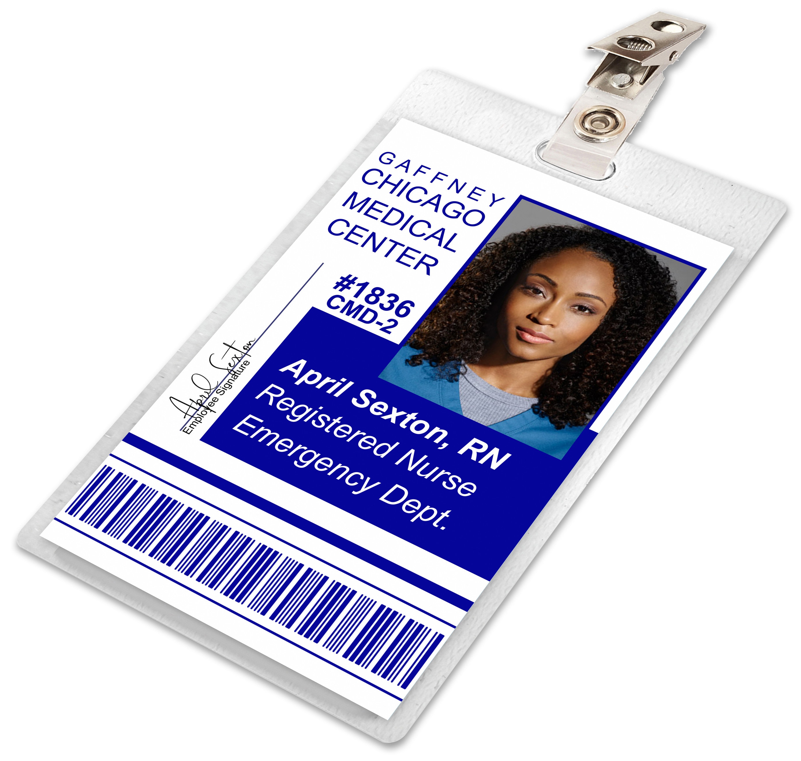 エイメス IDカード Chicago Med APRIL SEXTON Gaffney Medical Center Hospital ID Badge