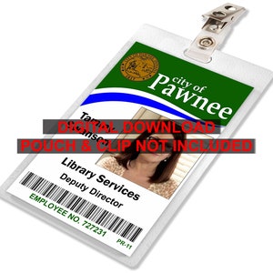 Tammy Swanson, City of Pawnee, Department of Parks and Recreation, ID Badge Card, Name Tag, for Cosplay Costume, IMAGE DOWNLOAD Digital
