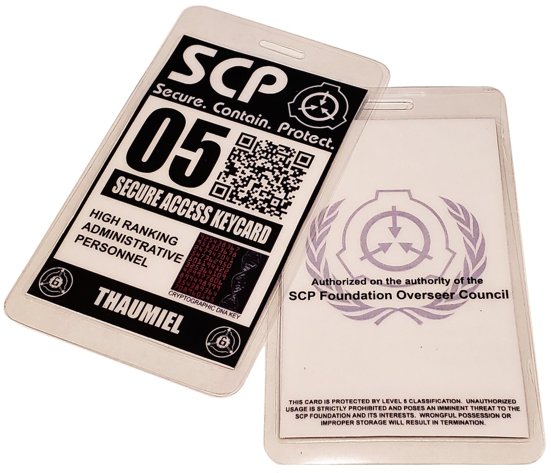 SCP Foundation Secure Access Keycard ID Card Badge Cosplay 