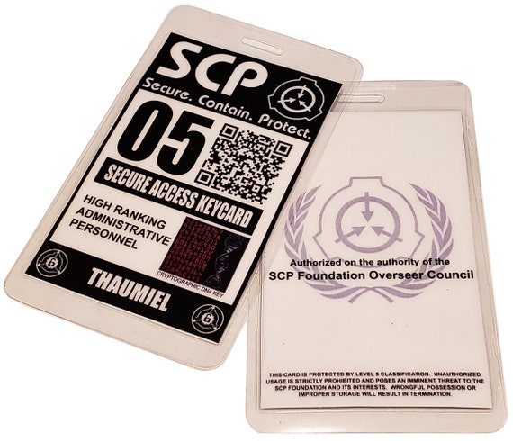 SCP Foundation Secure Access Keycard ID Card Badge Cosplay Costume Name Tag  Prop