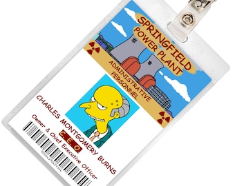 Mr. Burns der Simpsons Springfield Power Plant ID-Karte Abzeichen Cosplay Kostüm Name Tag Prop