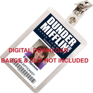 The Office,  Erin Hannon, Dunder Mifflin ID Card Badge, Name Tag, for Costume Cosplay, IMAGE DOWNLOAD